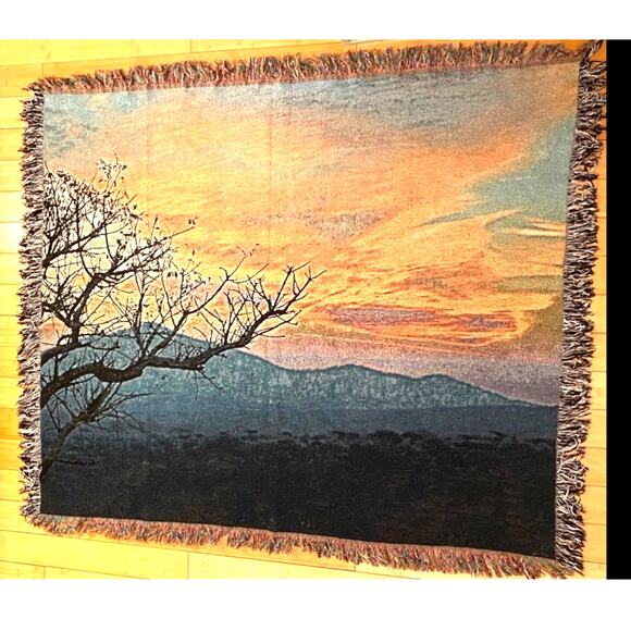 Beautiful Throw multicolored with Black tree 60x50 reversible - Picture 1 of 5